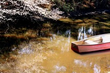 canoe in shallow water 