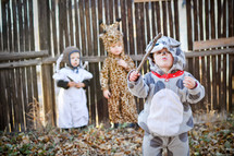 toddlers dressed as manger animals in a Christmas pageant 