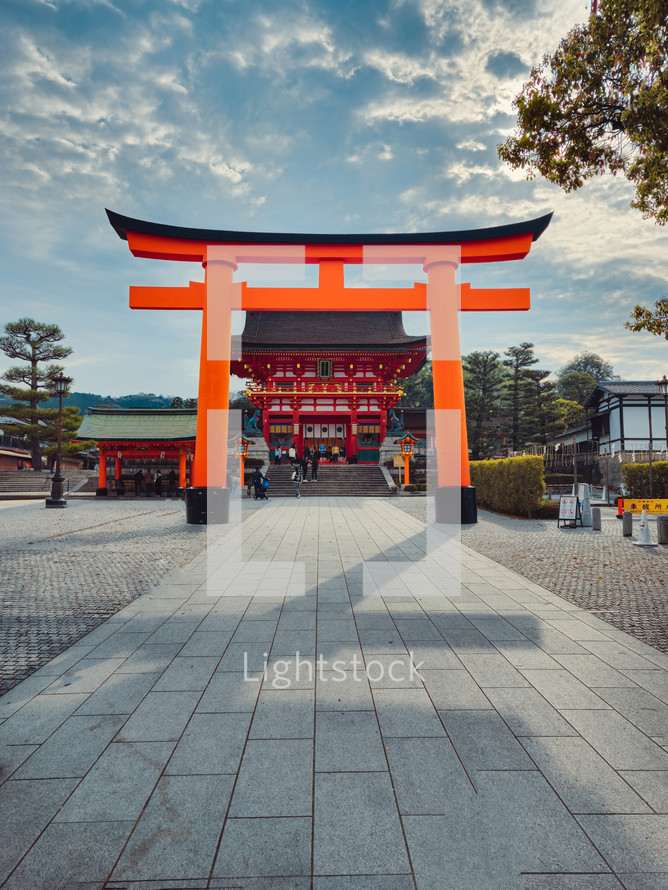 The Entrance Of A Traditional Japanese Temple 