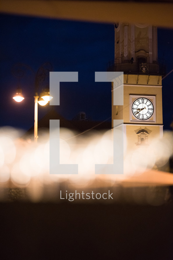 Clock Tower in Banská Bystrica at Night