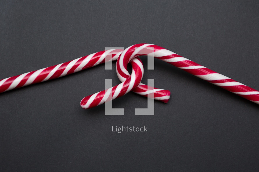 candy canes on a gray background 