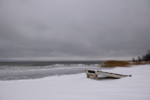 dock by a winter shore 