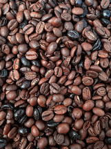 roasted coffee beans background, brown colors