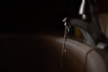 water flowing from a faucet 