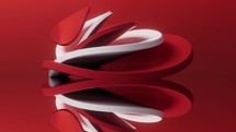 Abstract red curve geometry background, 3d rendering.
