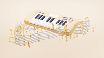 Music instruments with cartoon style, 3d rendering.
