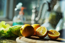 lemons on a cutting board 