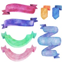 watercolor banners 
