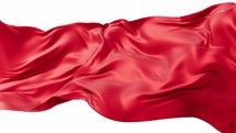 Flowing red wave cloth background, 3d rendering.
