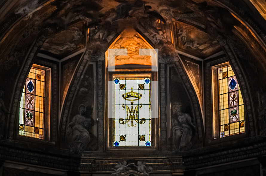 stained glass windows in Rome 