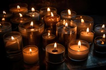 A Group of Candles in Dark Moody Background