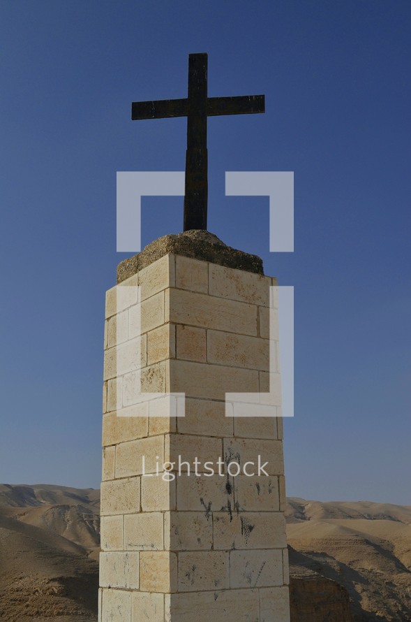 Christian monument on the wilderness hills