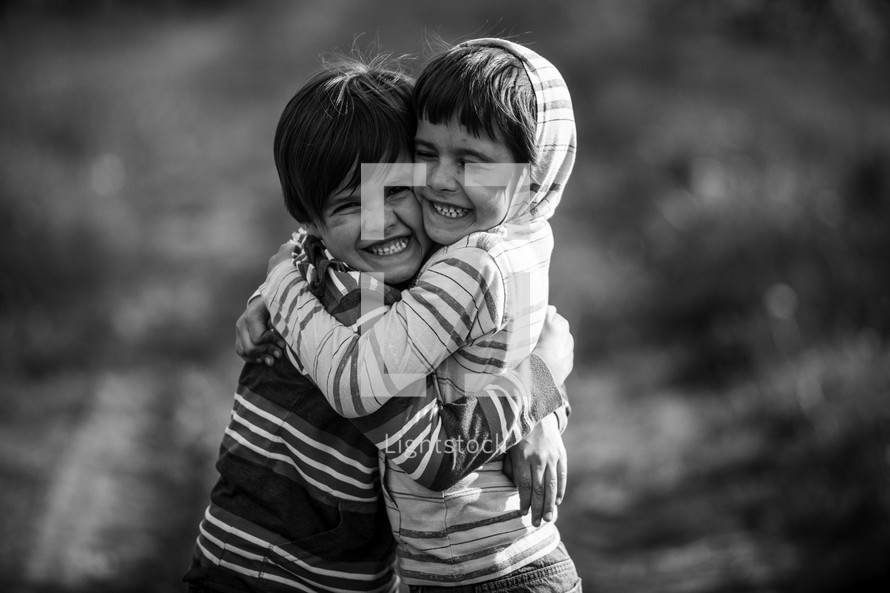 brothers hugging 