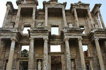 The ruins of the celsus library in Ephesus, Turkey