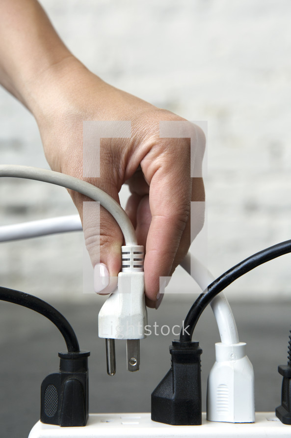 plugs into a power strip 