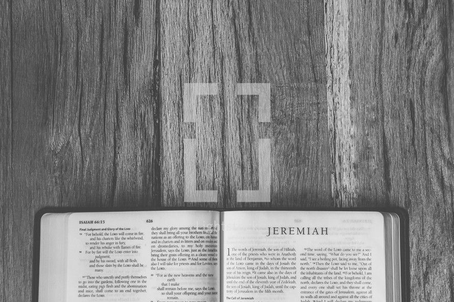 Bible opened to Jeremiah 