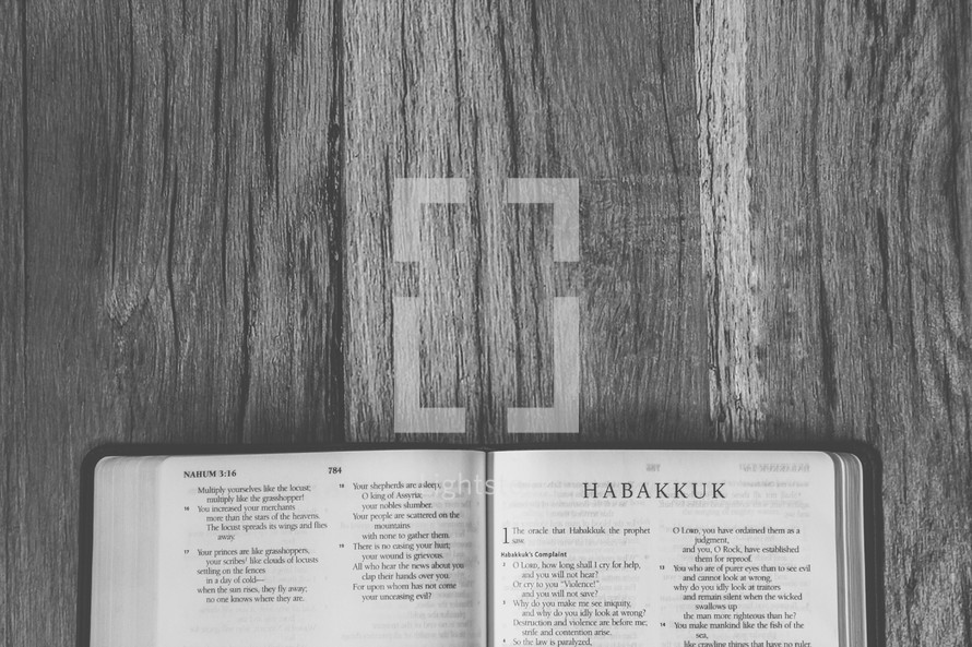 Bible opened to Habakkuk
