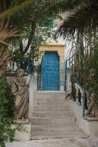 steps and blue door in Greece 