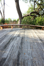 wood deck and trees 