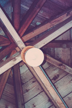 lamp in rafters 