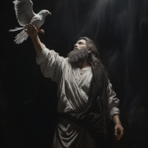 Noah releasing a dove 