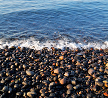 stones and pebbles on a shore 