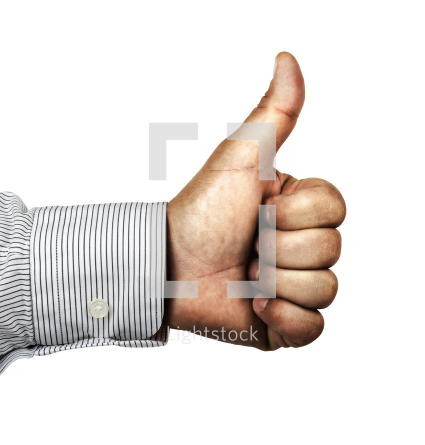 Hand giving a "thumbs up."