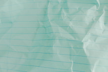 crumpled notebook paper background 