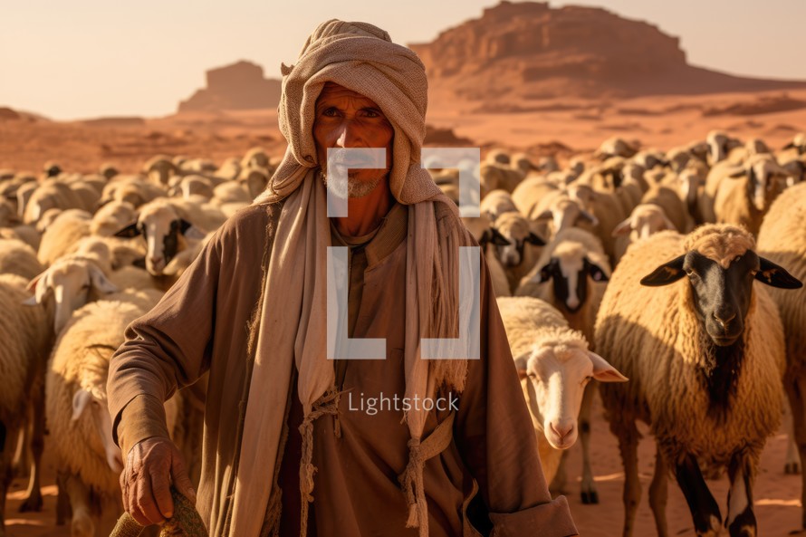 Shepherd in the desert