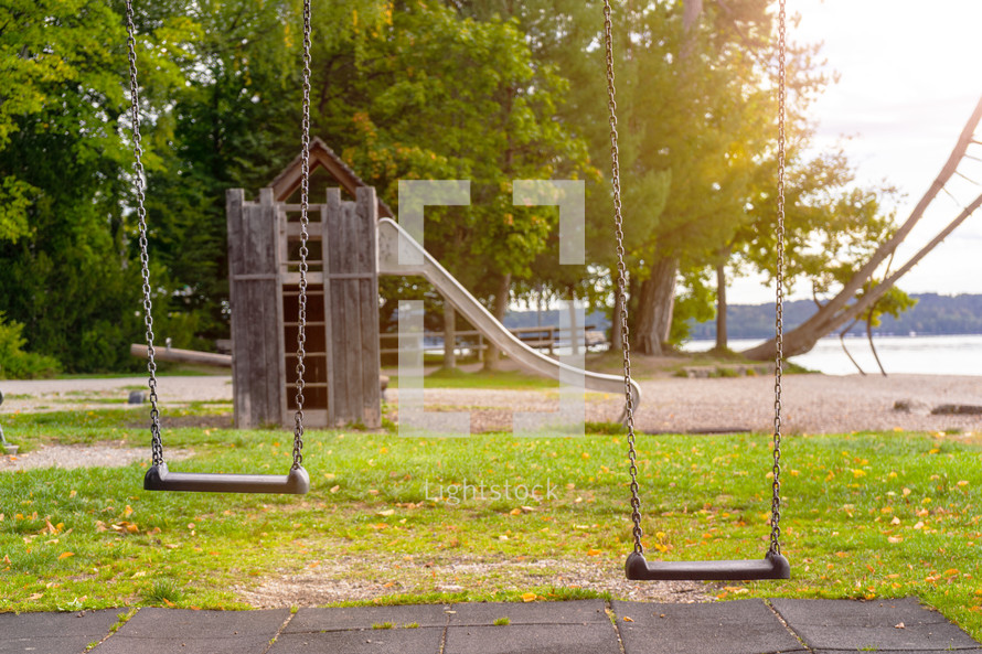 swings on a playground 