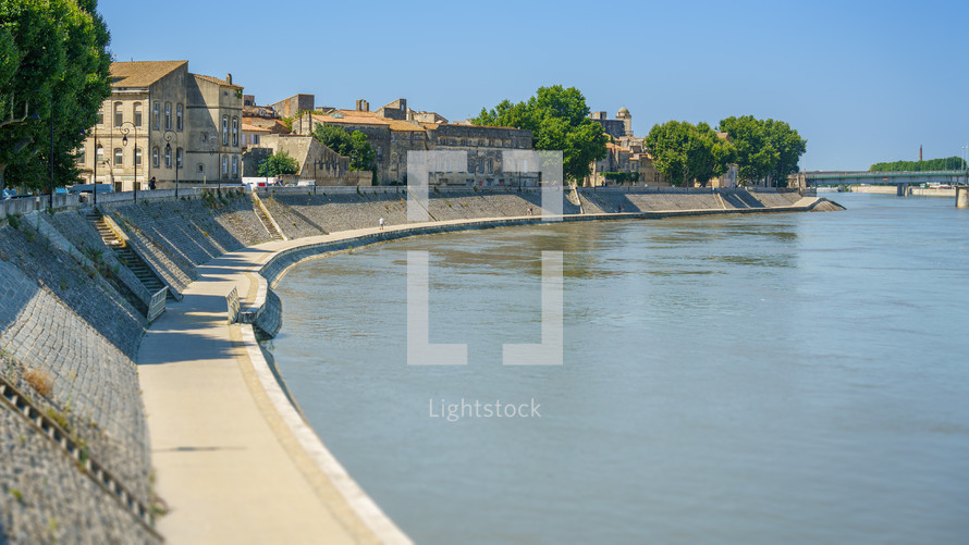 Arles in France with river Rhone