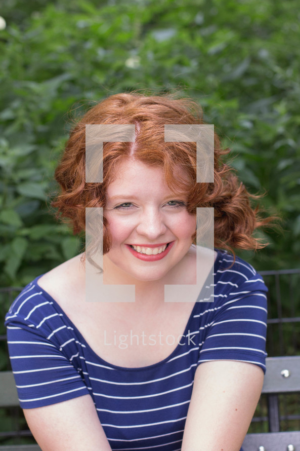 redhead smiling woman 