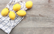 lemons on a hand towel 