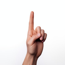 Hand gesture indicating number one.