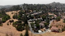 Aerial Shot Flying over East LA Home