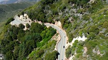 Aerial View of Cars on a Mountain Road
