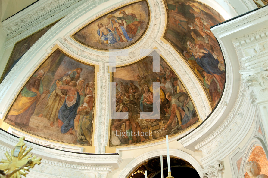 paintings on the dome of church 