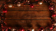 blinking Holiday frame on wood 