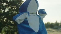 dancing in a shark costume 