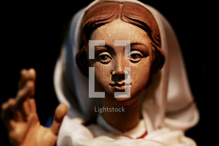 A figurine of Mary from a Nativity set