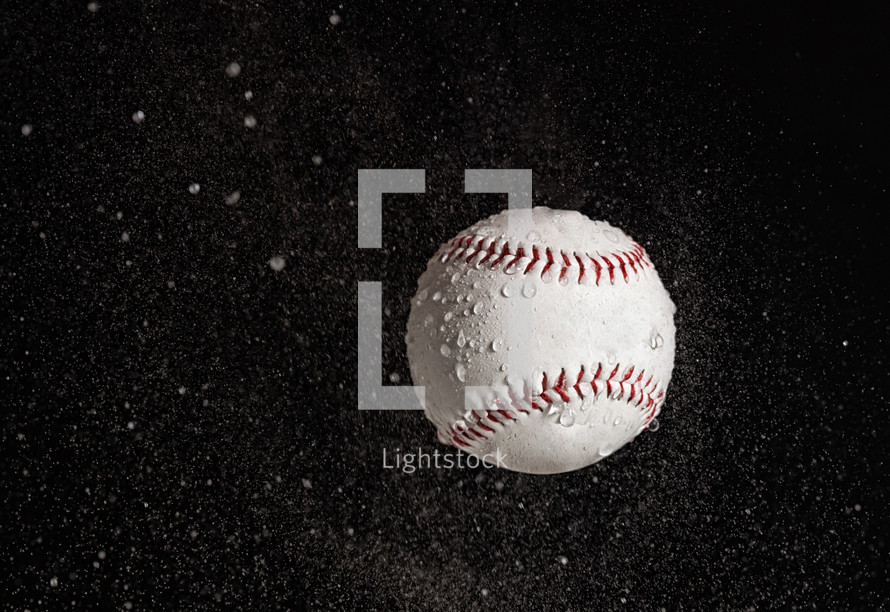 baseball in rain 