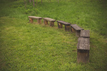 benches in a forest 