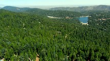 Aerial Shot of the Forest Revealing Lake Arrowhead