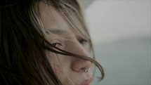 Close-up Shot of a woman on a Yacht