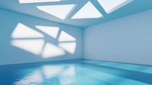 Empty room with water inside, 3d rendering.
