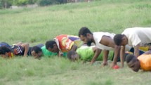 pushups before a rugby game 