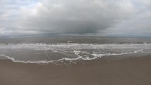 Very windy day on the beach of Langeoog Island, In Germany