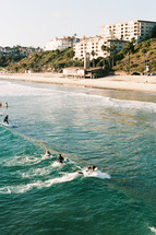 surfers in the ocean 