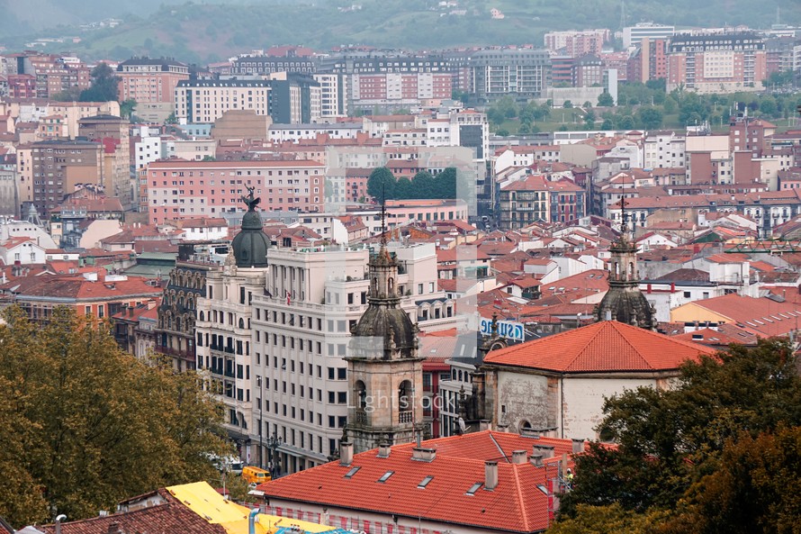 cityscape of Bilbao city, Basque country, Spain, travel destinations