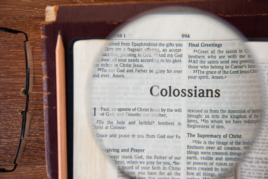 magnifying glass over Colossians 